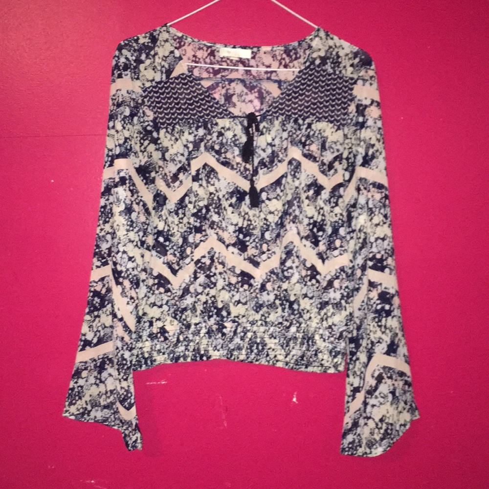 Beautiful sheer top with bell sleeves
